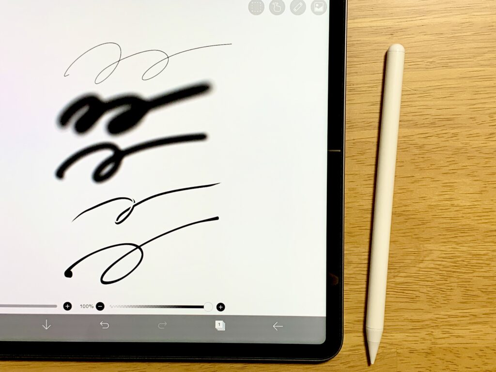 iPad用ペンシルの書き心地チェック