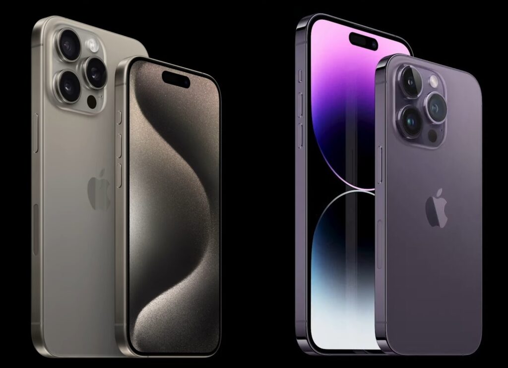 iPhone15 ProとiPhone14 Proの本体デザイン比較