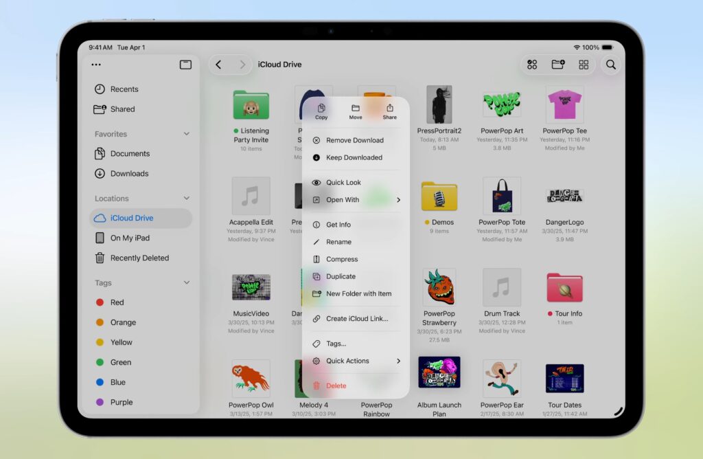 iPadOS 26 ファイルアプリの進化
