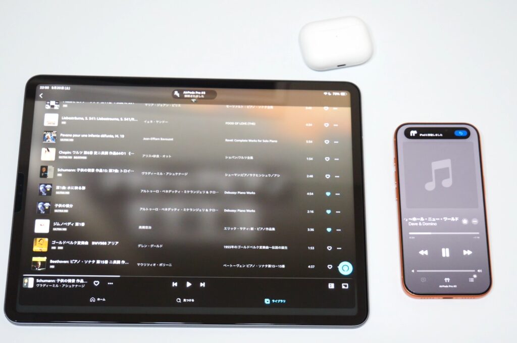 iPadとiPhoneのAirPods Pro 3連携
