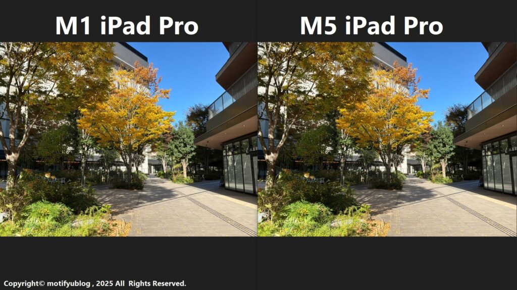 M1 M5 iPad Proカメラの画質比較
