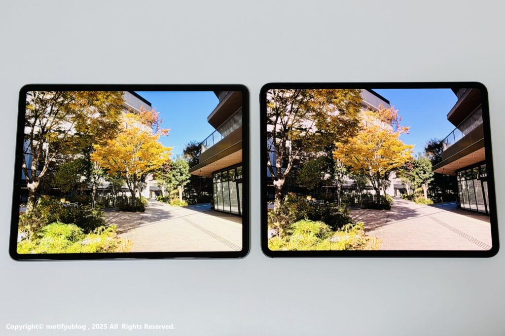 M5 M1 iPad Pro ディスプレイ比較