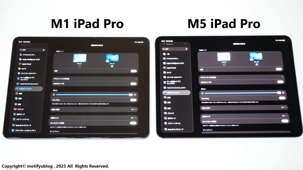ディスプレイ比較 iPad Pro