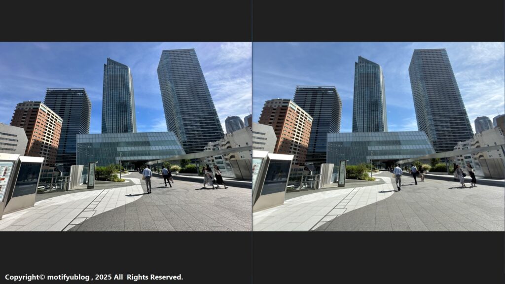 iPhone 17 ProとiPhone 14 Pro　広角カメラ比較 晴天時