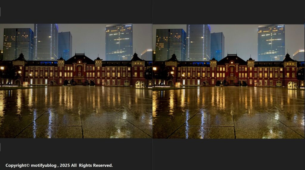 iPhone 17 ProとiPhone 14 Pro　広角カメラ比較 夜景