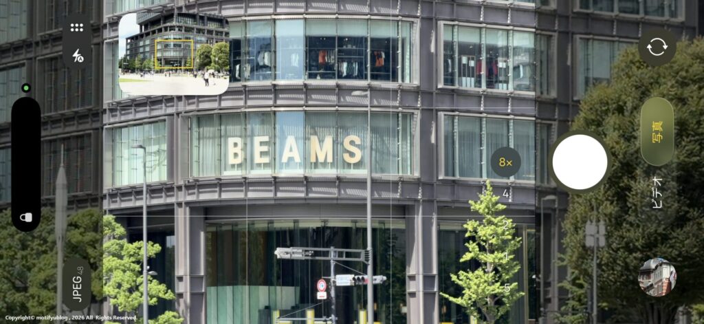 最大8倍の光学品質ズームが実用レベル